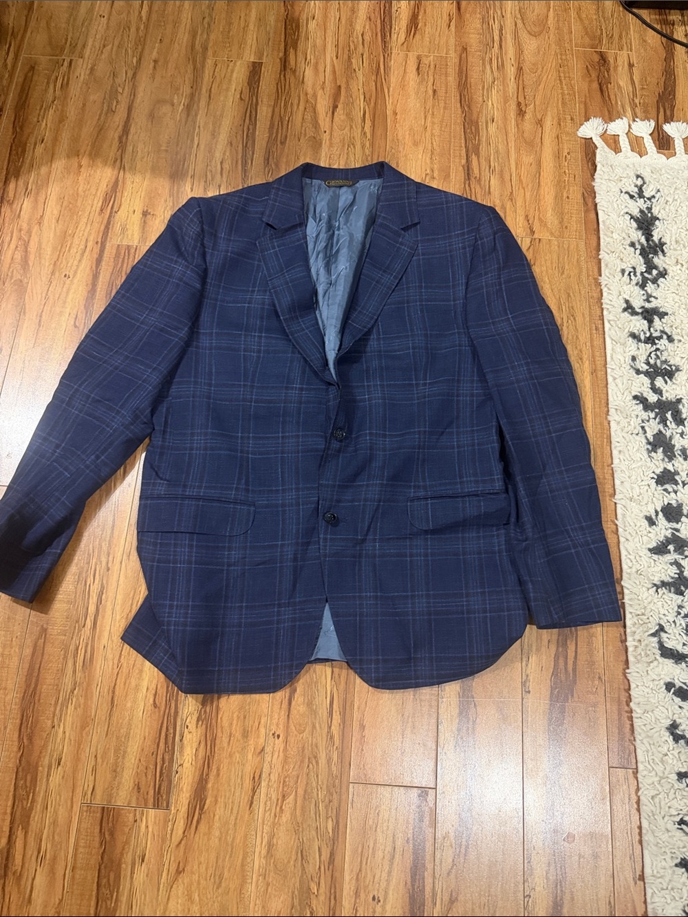 Ermenegildo Zegna Navy Plaid Sport Coat